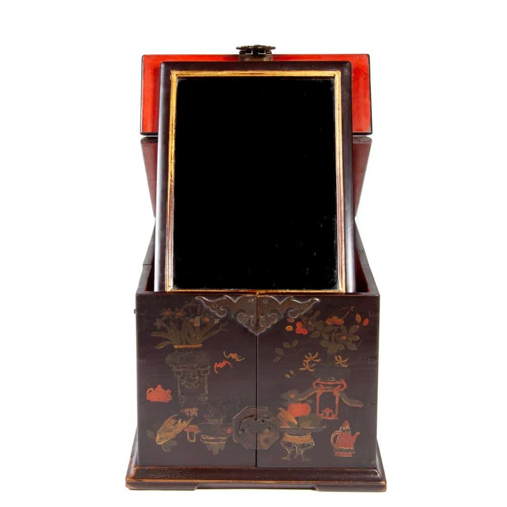 Lacquered and painted jewellery box