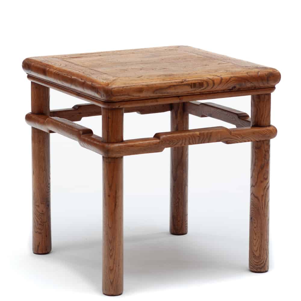 Square stool with wraparound stretchers