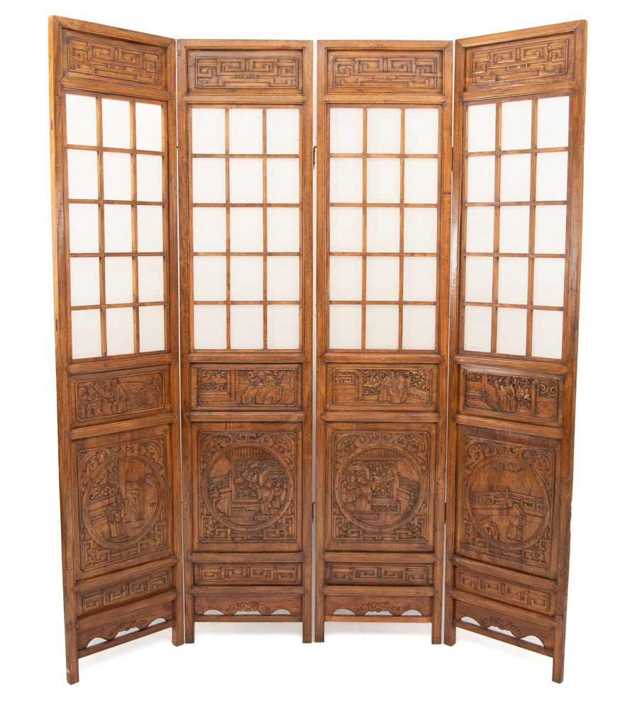 Four panel birch screen