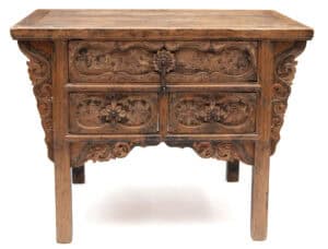 18th century Chinese three drawer altar table - front view