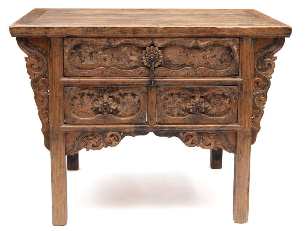 18th century Chinese three drawer altar table - front view