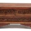 Two drawer kang peach blossom carving - front