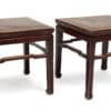 Large square lacquered stools