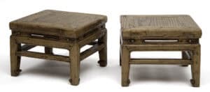 Low stools with openings