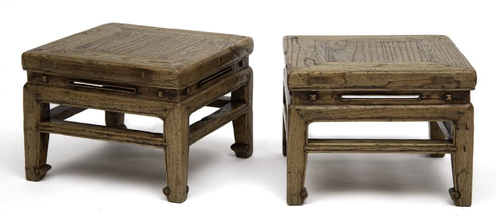 Low stools with openings