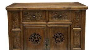 Cabinet with deer medallions - detail
