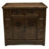19th century Chinese wedding cabinet with open and relief carving shows the generous storage capacity - front view