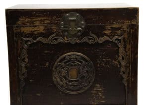 Two drawer chest with dragon carving - detail