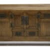 Early 20th century Chinese softwood low cabinet with original bat-shaped fittings and hardware.